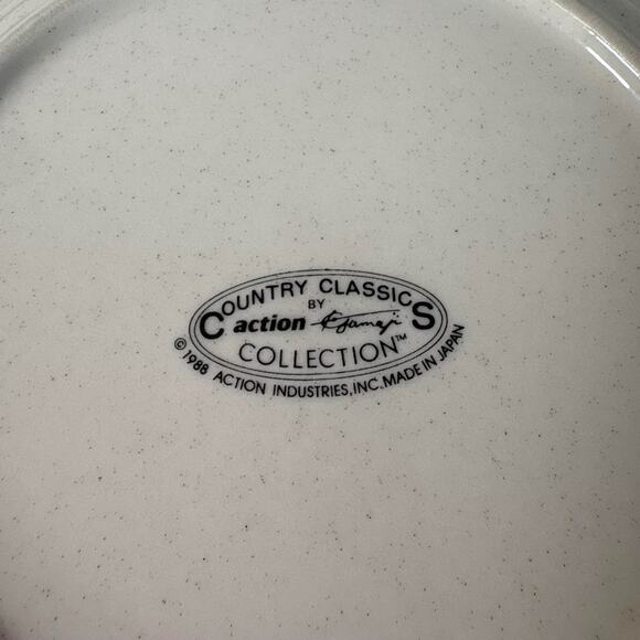 Vintage 1988 Country Classics Dinnerware Set Goose Floral 3pc Plates and Bowl - Picture 9 of 12